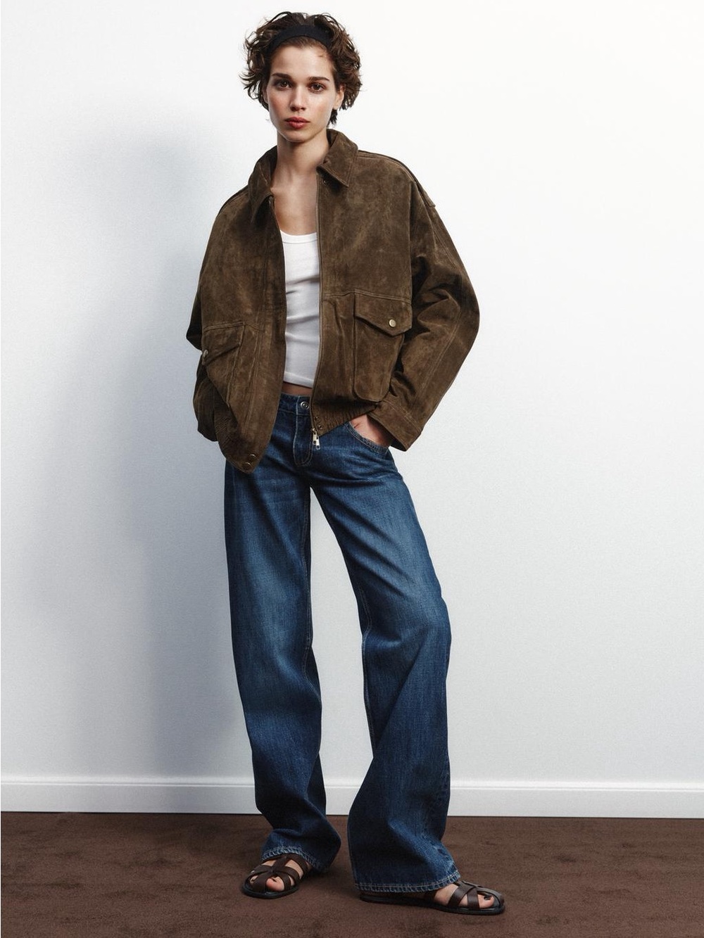 Zara Suede Bomber Jacket NWT